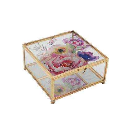 China Gift New Product Wedding Favor Boxes Small Glass Jewelry Box Custom Decorative Jewelry Storage Box for sale