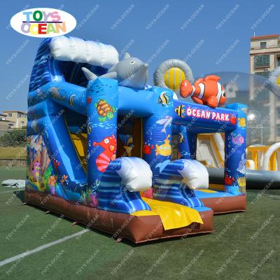 China New Style 0.55mm Vinyl 2022 PVC Tarpaulin Commercial Party Ocean Park Bounce House Rental Inflatable Castle for sale