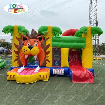 China 2022 New Vinyl Inflatable Kids Bounce Slide Lion Trampoline Castle for sale