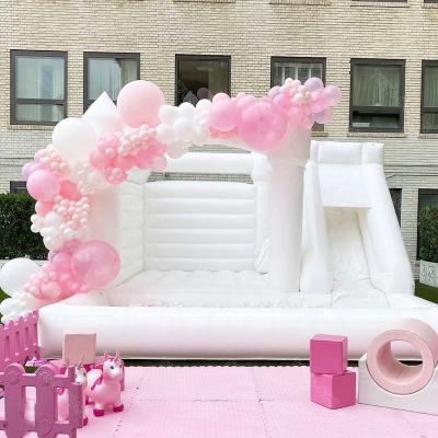 China All Ages Outdoor Kids Outdoor Hot Selling White Inflatable Castle Ball Pit Bounce House With Slide for sale