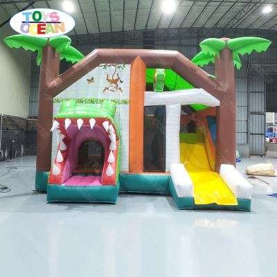 China New Vinyl Style Commercial Outdoor Kids Castle Combination Inflatable Trampoline Slide for sale