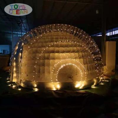 China lighting airtight inflatable dome sealed LED clear inflatable igloo transparent tent W-210125A for sale