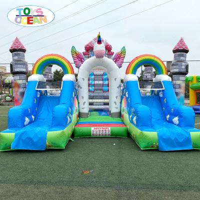 China PVC Customized Big Outdoor Playground Children's Inflatable Bouncing Castle House Jumping Combo Slide For Sale for sale