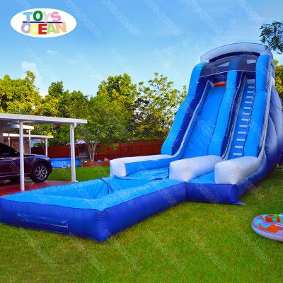 China Custom PVC Commercial Adult Kids Huge Inflatable Slide With Pool Water Slide for sale