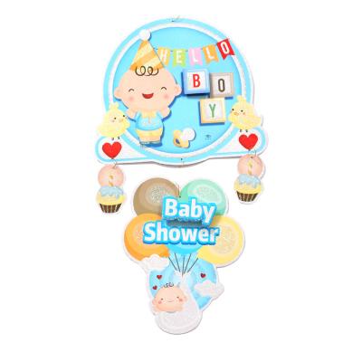 China 3d Baby Shower Party Decorations Baby Shower Window Paper Stickers for Gender Reveal Party for sale