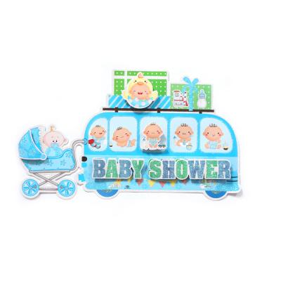 China Paper Boy Or Girl Gender Reveal Party Supplies Baby Shower Wall Decorations Sticker for sale