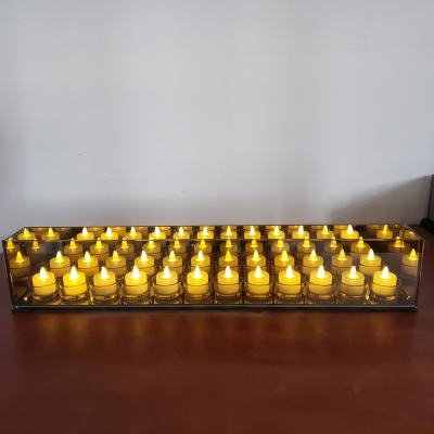 China Home Decoration 12 Tealight Mirror Glass Cube Infinity Candles Mirror Box Tealight Reflective Candle Holder for sale