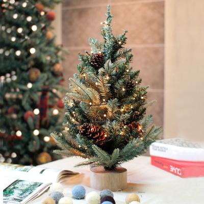 China Christmas decoration Christmas table tree 60/90 cm small Christmas tree with decorations and led lights for sale