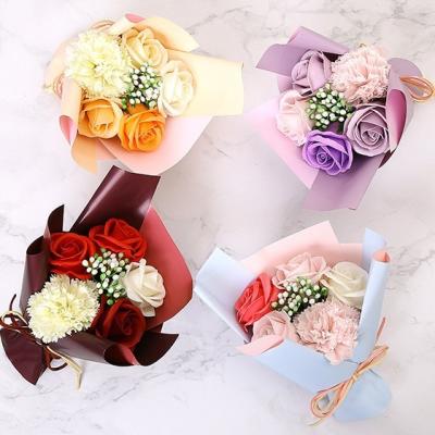 China Soap Mothers Day Gifts Soap Flower Bouquet Gift Box Valentine's Day Gift Soap Flower Rose Bouquet Box For MOM for sale