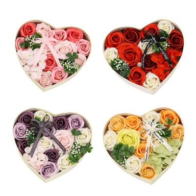 China Heart Shaped Rose Soap Flower Box Valentine's Day Gift Soap Flower Box Mothers Day Gift Soap For MOM for sale