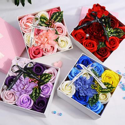 China Europe Mothers Day Gift Soap Flower Carnation Flower Soap Box Carnation Rose Box Valentine's Day Gift for sale