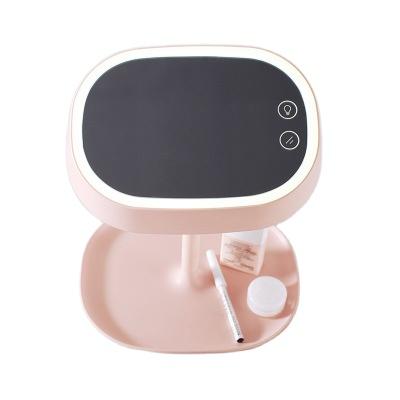 China Lighted Table Lamp Led Rechargeable Lamp Storage Type and Rotary Three-block Dimming Desktop Generation Cosmetic Mirror for sale