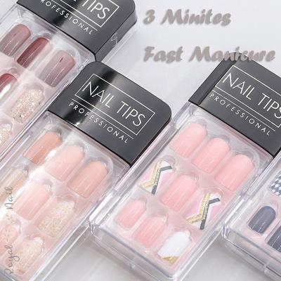 China Quick Daily Wear Manicure 3 Minutes Artificial Nails 30pcs Shape False Nail Tips for sale