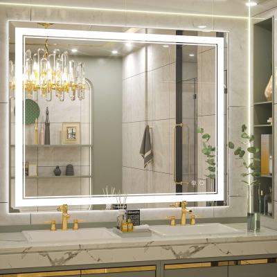 China Morden Luxury Backlit Bath Room Mirror Illuminated Touch Control Vanity Led Wall Mounted Mirror for sale