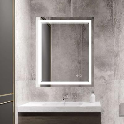 China Customized High Quality Illuminated Touch Screen Dimmer Wall Mounted Glass Bath Lights Smart Led Bathroom Mirror for sale