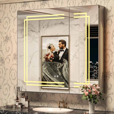 China Modern Hotel Cabinet High Quality Aluminum Bathroom Vanity With Rocker Diverter Storage Mirror Cabinet Bathroom Vanity for sale