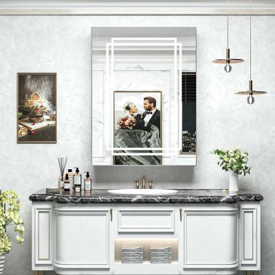 China Modern CE Certificate Customized Aluminum Led Backlit Bathroom Mirror Cabinet Bath Mirrors Led With Cabinet for sale