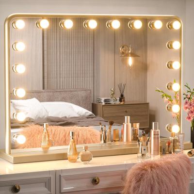 China Dressing Room Magnifying Aluminum Alloy Steel China Make Up Mirror With Led Light Mirror Hollywood for sale