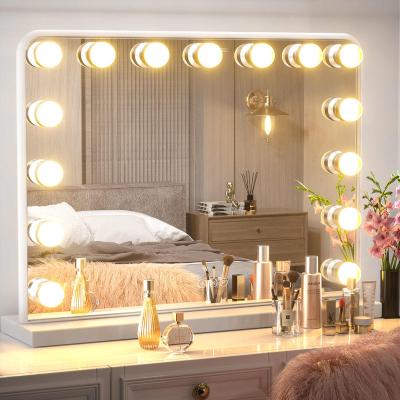 China Wholesale Factory Price Magnifying Mirror Large Vanity Lighted Mirror Hollywood Lights for sale