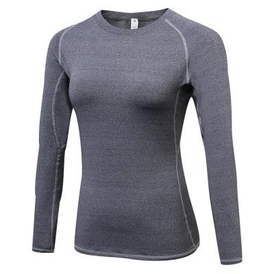 China Breathable Moisture Wicking Yoga Shaping Sexy Ladies T-shirt Long Sleeve Sportswear Outdoor Fitness Workout for sale