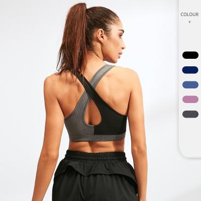 China High Quality Breathable Women's Backless Yoga Shockproof Color Matching Fitness Underwear Sports Tops for sale