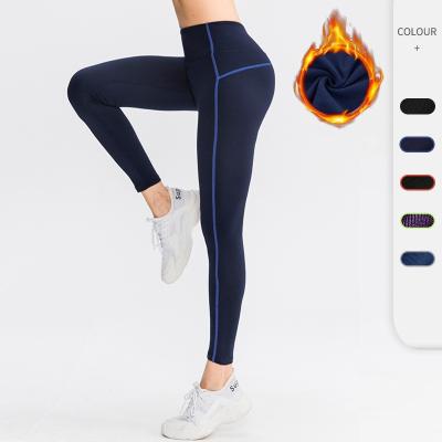 China Velvet breathable sports women's high waist pants for autumn and winter women's belly sports casual pants for sale