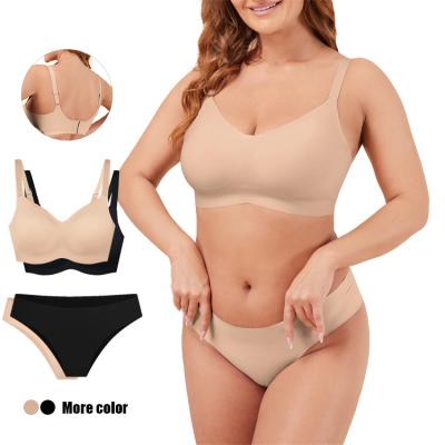 China Antibacterial New Arrivals Women Antibacterial Push Up Shapewear Seamless Body Shaping Bra And Brief Sets for sale