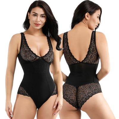 China New Design Breathable Wholesale One Piece Lace Up Shapewear Bodysuit for sale