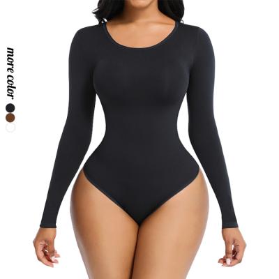 China Wholesale High Quality Antibacterial Elastic Antibacterial Knit Women Full Body Shapewear Jumpsuit for sale