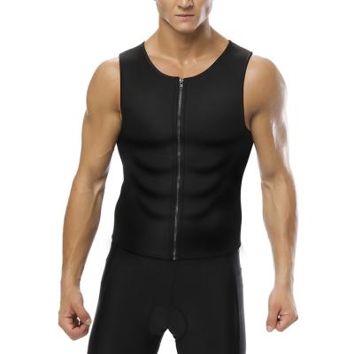 China Breathable Warm Vest For Weight Loss Trainer Men Neoprene Body Shaper Zipper Sauna Tank Top Workout Shirt for sale