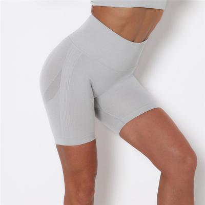 China Women's Yoga Seamless Shorts Breathable Breathable Custom Logo Plain Color Super Compression High Waist for sale