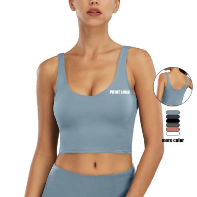 China New Logo Fitness Wear Breathable Custom Simple Sports Women's Breathable Summer Color Yoga Listing Seamless Bra for sale