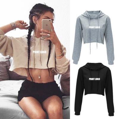 China Autumn new ladies crop fashion anti-pilling top anti-pilling new long sleeve hoodie custom logo list for sale