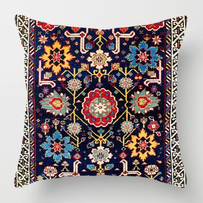 China New Style Persian Canvas Folded Turkey Carpet Painting Cushion Cover 45x45cm Pillow Case Cover For Sofa Bedroom Home Decor Pillow Case for sale