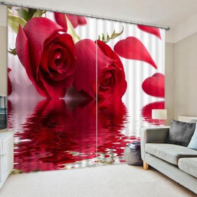 China High Quality 3D Curtains European Landscape Blackout Jewelry Blackout Curtains Kitchen Curtains Set Short Windows for sale