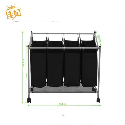 China Folding Laundry Clothes Bag Sorter Basket Storage Laundry Trolley for sale