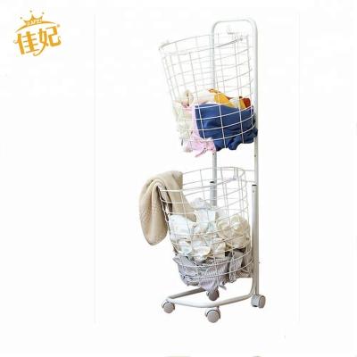 China Hot Selling High Quality Folding And Japan Style Metal Roll Laundry Storage Cart In Factory for sale