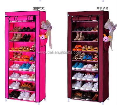 China Portable Simple Wardrobe Fashion Design Shoe Rack Cloth Shoe Cabinet for sale