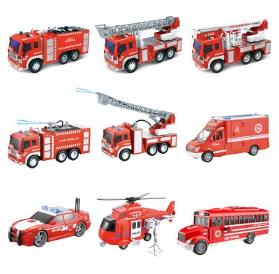 China Toy Naked Customization 1:16 Rubbing Fire Car Police Fire Truck Rescue Helicopter Fire Toy For Kids City Rescue for sale