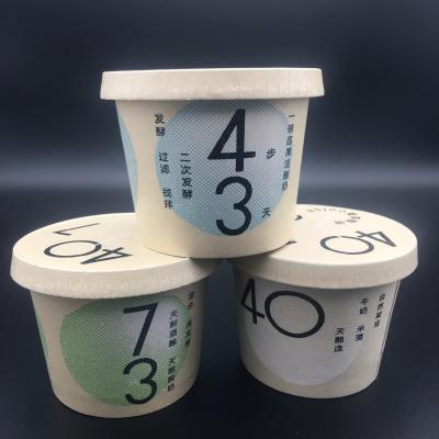 China Yogurt Tub Ice Cream Biodegradable Biodegradable Paper Cup With Lid for sale