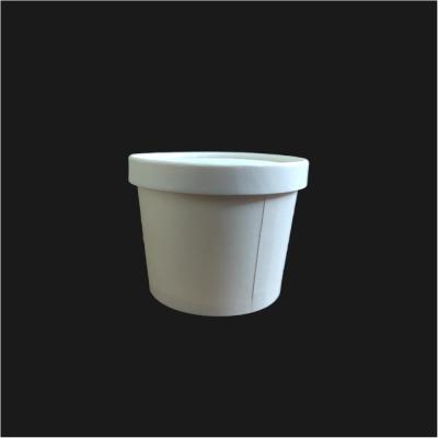 China Biodegradable Disposable Ice Cream Cups Makers White Paper Bowl With Lids for sale