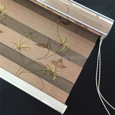 China New Style Product Zebra Roller Shade 100% Polyester Embroidery Sunscreen Traditional Window Blinds for sale