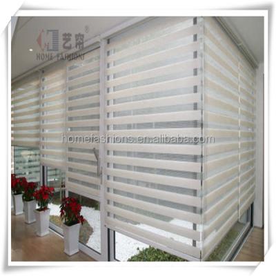 China Automobile Chain Double Layer Horizontal Blind Zebra Motorized Electric Blinds Day And Night for sale