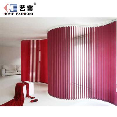 China Fashionable Slat Window Curving Vertical Blinds Shade For Hotel for sale