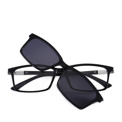 China Fashion Sunglasses Quality Guarantee Square TR90 Frame TAC Polarized Magnetic Optical Clip On Sunglasses for sale