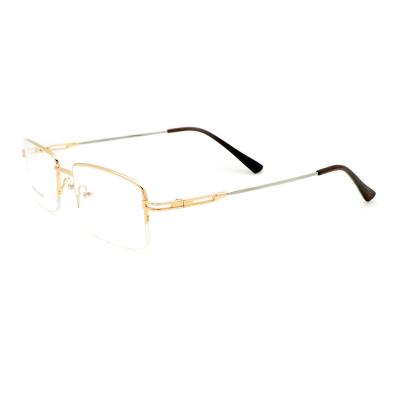 China New Fashion Optical Frames Half Frame Metal Alloy Glass AC Glass Men's Square Optical Frames for sale