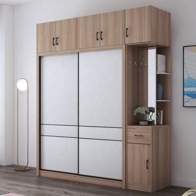 China (Others) 2022 Amoires Adjustable Modern Custom White Wooden MDF Cabinet Bedroom Wardrobe Simple Designs for sale