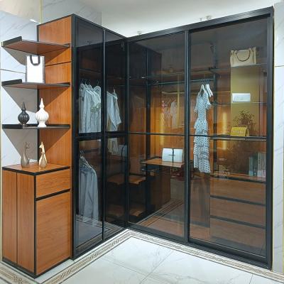 China Customized Factory Price Bedroom Wall Wardrobe Modern Design Multi-Use Aluminum Clothes Wardrobe Cabinet for sale