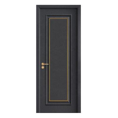 China Modern Black Solid Wood Door Design Swing Interior Wood Room Wood Door With Frames And Accessories for sale