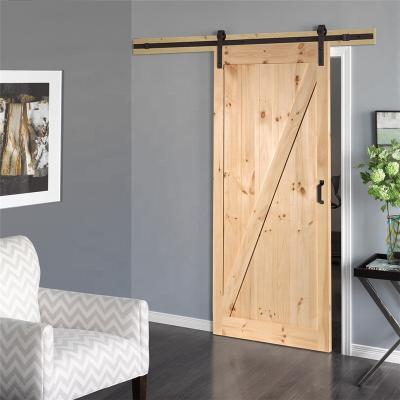 China Modern Low Oak Wood Barn Door Panel With Hardware for sale